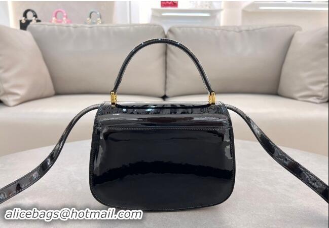 Famous Brand Dior Medium 30 Montaigne Avenue Top Handle Bag in Patent Calfskin 6531 Black 2024