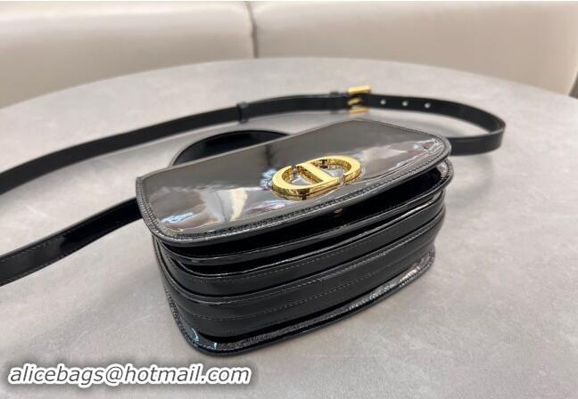 Famous Brand Dior Medium 30 Montaigne Avenue Top Handle Bag in Patent Calfskin 6531 Black 2024