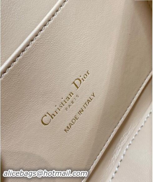 Pretty Style Dior Medium 30 Montaigne Avenue Top Handle Bag in Ribbed Calfskin 6531 Light Beige 2024