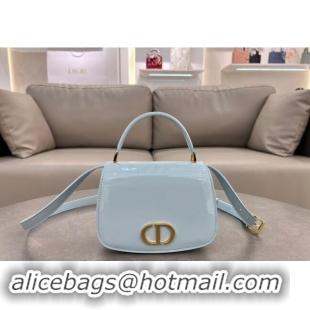 Most Popular Dior Medium 30 Montaigne Avenue Top Handle Bag in Patent Calfskin 6531 Light Blue 2024