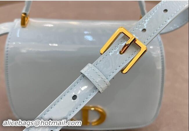 Most Popular Dior Medium 30 Montaigne Avenue Top Handle Bag in Patent Calfskin 6531 Light Blue 2024