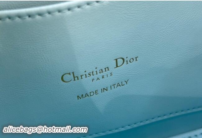 Most Popular Dior Medium 30 Montaigne Avenue Top Handle Bag in Patent Calfskin 6531 Light Blue 2024