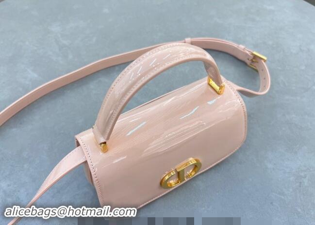 New Fashion Dior Small 30 Montaigne Avenue Top Handle Bag in Patent Calfskin 6530 Light Pink 2024