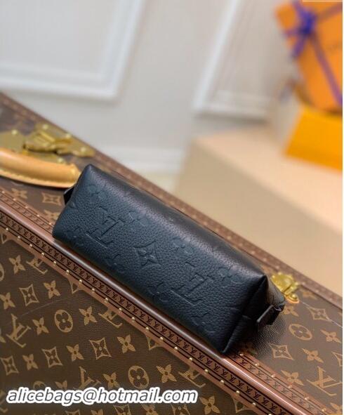 Top Grade Louis Vuitton Cosmetic Pouch in Monogram Leather M47515 Black