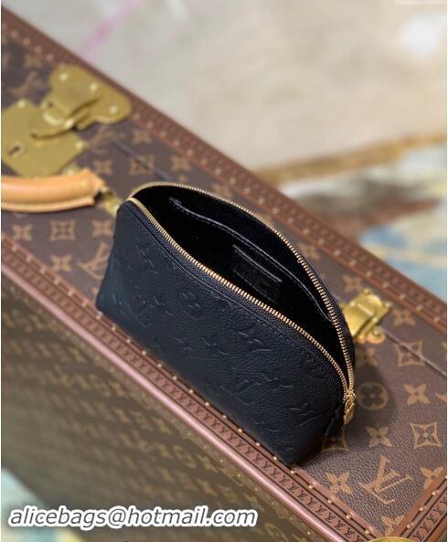 Top Grade Louis Vuitton Cosmetic Pouch in Monogram Leather M47515 Black