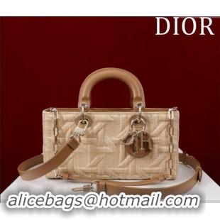 Best Price Dior Small Lady Dior Bag in Graphic Cannage Raffia Straw M0541 Beige 2024