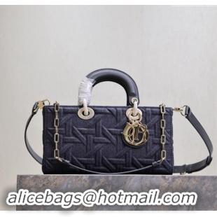 Super Quality Dior Medium Lady Dior Bag in Graphic Cannage M0613 Denim Blue 2024