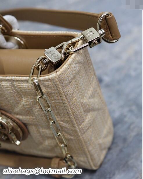 Buy Fashionable Dior Medium Lady Dior Bag in Graphic Cannage Raffia Straw M0613 Beige 2024