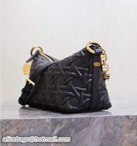 Grade Quality Dior Diorstar Hobo Bag with Chain in Graphic Cannage Calfskin M3202 Black 2024