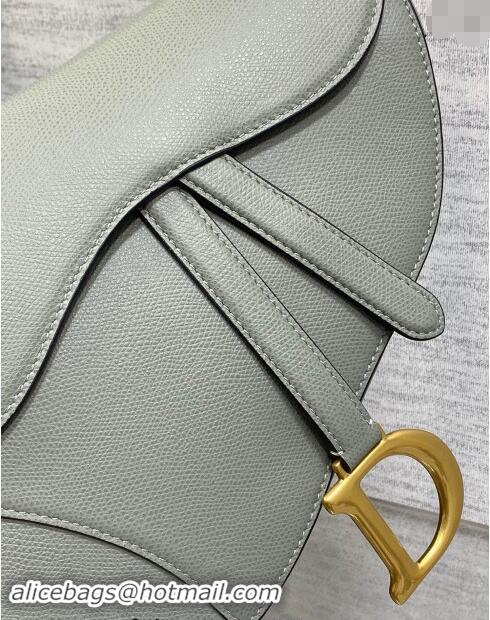 Luxury Cheap Dior Medium Saddle Bag with Strap in Grained Calfskin 1038 Rock Grey 2024