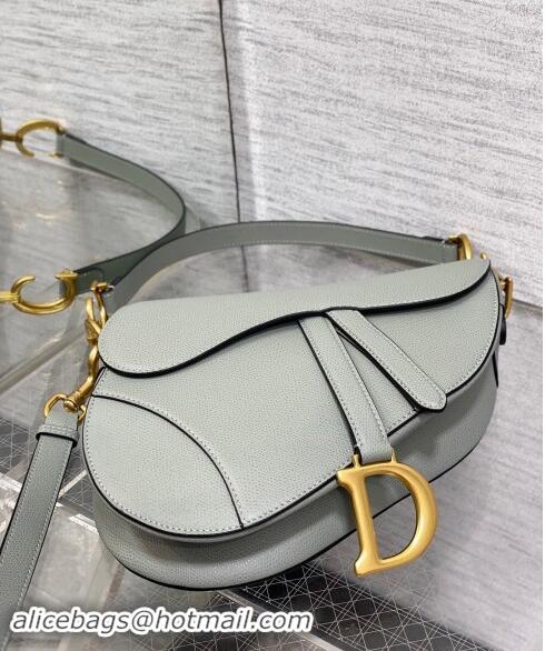 Luxury Cheap Dior Medium Saddle Bag with Strap in Grained Calfskin 1038 Rock Grey 2024