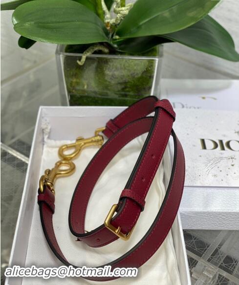 Market Sells Dior Medium Saddle Bag with Strap in Grained Calfskin 1038 Burgundy 2024