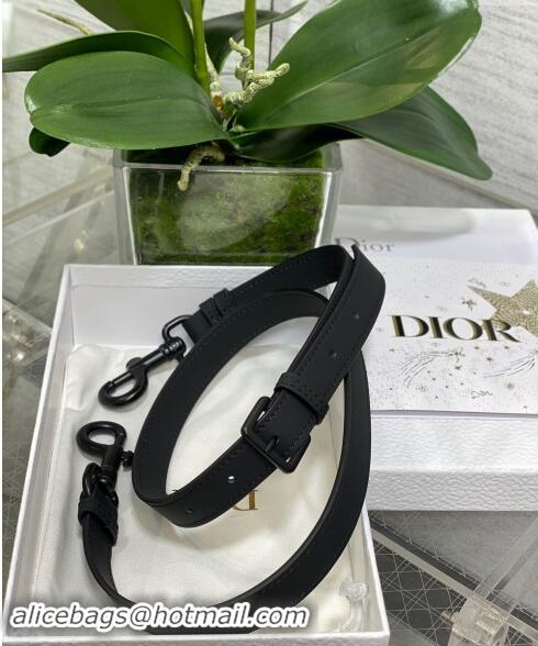 Grade Quality Dior Medium Saddle Bag with Strap in Grained Calfskin 1038 All Black 2024