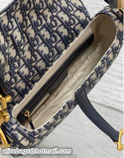 Unique Discount Dior Medium Saddle Bag with Strap in Oblique Canvas 1038 Blue 2024