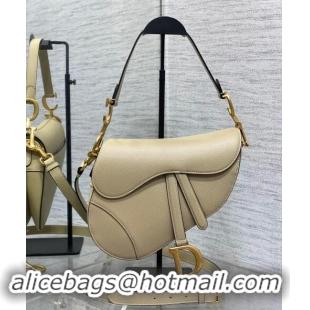 Low Cost Dior Medium Saddle Bag with Strap in Grained Calfskin 1038 Apricot 2024