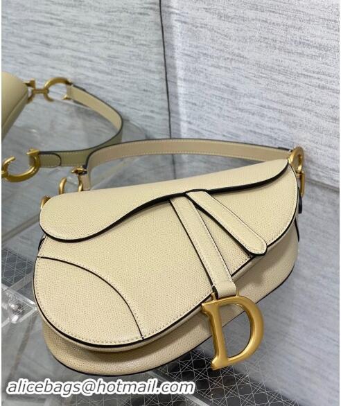 Low Cost Dior Medium Saddle Bag with Strap in Grained Calfskin 1038 Apricot 2024