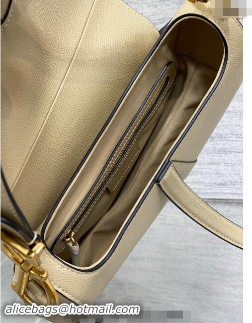 Low Cost Dior Medium Saddle Bag with Strap in Grained Calfskin 1038 Apricot 2024