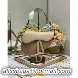 Market Sells Dior Medium Saddle Bag with Strap in Grained Calfskin 1040 Biscuit Beige/Beige 2024