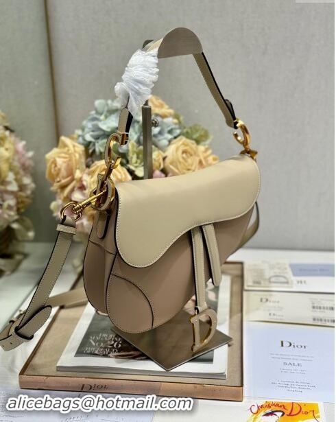 Market Sells Dior Medium Saddle Bag with Strap in Grained Calfskin 1040 Biscuit Beige/Beige 2024