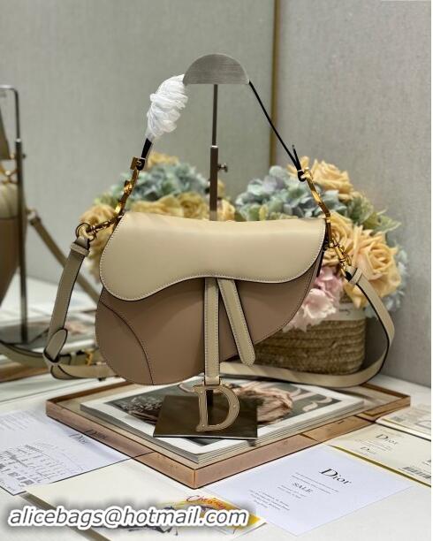 Market Sells Dior Medium Saddle Bag with Strap in Grained Calfskin 1040 Biscuit Beige/Beige 2024