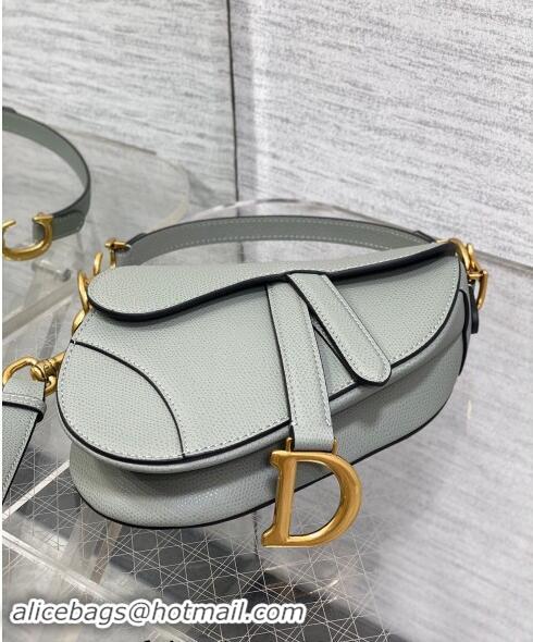 Low Cost Dior Mini Saddle Bag with Strap in Grained Calfskin 1041 Rock Grey 2024