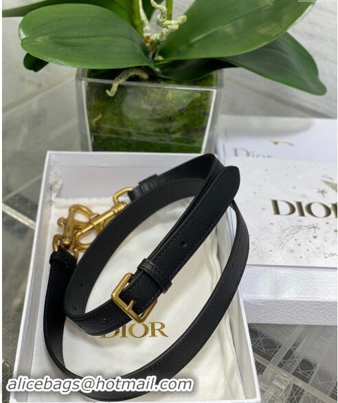 Best Price Dior Mini Saddle Bag with Strap in Grained Calfskin 1041 Black/Gold 2024