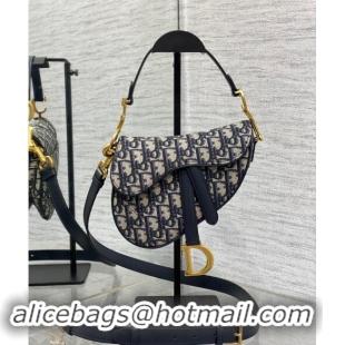 Affordable Price Dior Mini Saddle Bag with Strap in Oblique Canvas 1041 Blue 2024