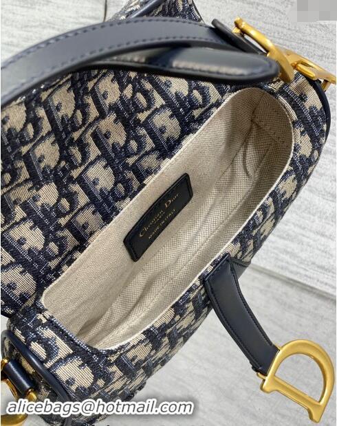 Affordable Price Dior Mini Saddle Bag with Strap in Oblique Canvas 1041 Blue 2024