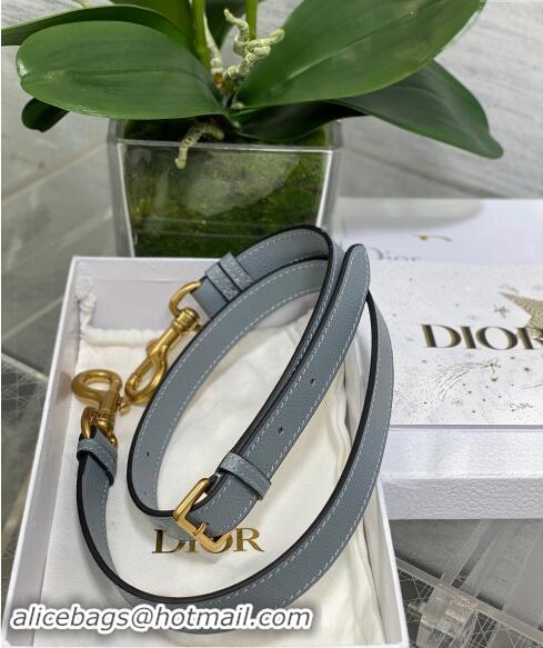 Grade Quality Dior Mini Saddle Bag with Strap in Grained Calfskin 1041 Dusty Blue 2024