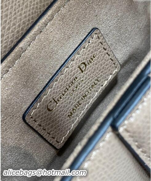 New Release Creation Dior Mini Saddle Bag with Strap in Grained Calfskin 1041 Taupe Grey 2024