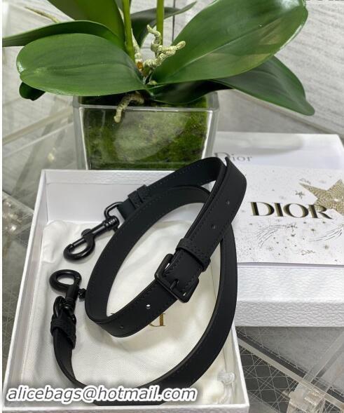 Discount Dior Mini Saddle Bag with Strap in Grained Calfskin 1041 All Black 2024