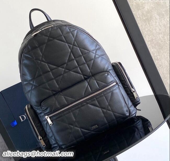 Buy Discount Dior Mens Backpack Bag in Macrocannage Calfskin 110101 Black 2024