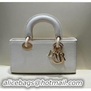 Well Crafted Dior Lady D-Joy Small Bag in Python Leather D0101 White 2024