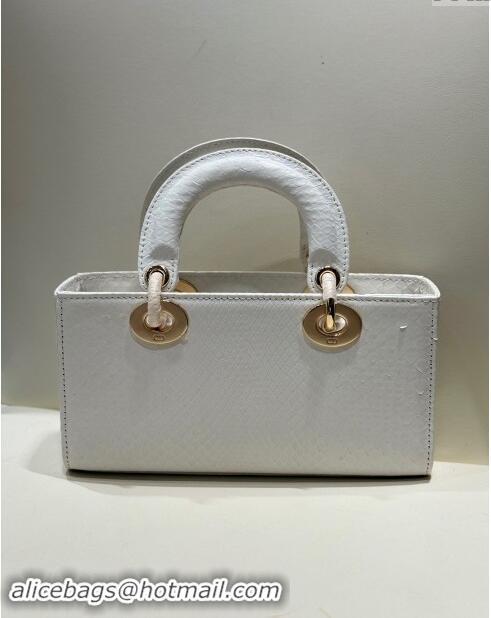 Well Crafted Dior Lady D-Joy Small Bag in Python Leather D0101 White 2024