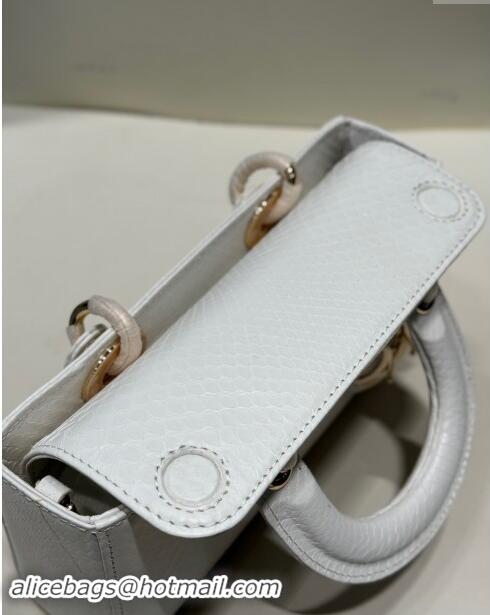 Well Crafted Dior Lady D-Joy Small Bag in Python Leather D0101 White 2024