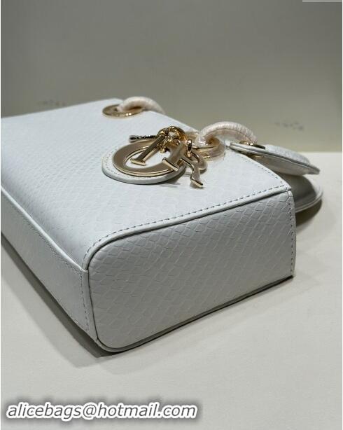 Well Crafted Dior Lady D-Joy Small Bag in Python Leather D0101 White 2024