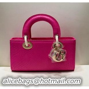 Top Grade Dior Lady D-Joy Small Bag in Python Leather D0107 Rosy 2024