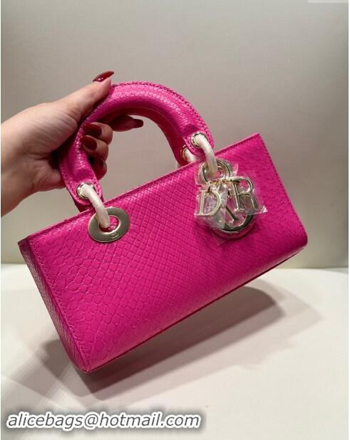 Top Grade Dior Lady D-Joy Small Bag in Python Leather D0107 Rosy 2024