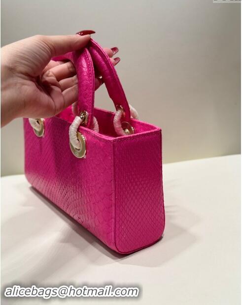 Top Grade Dior Lady D-Joy Small Bag in Python Leather D0107 Rosy 2024