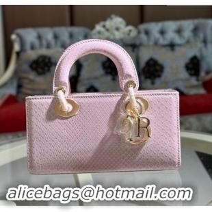 Top Design Dior Lady D-Joy Small Bag in Python Leather D0107 Pink 2024