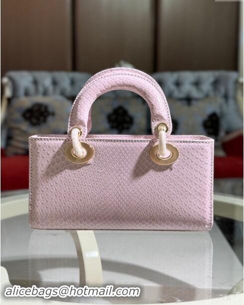 Top Design Dior Lady D-Joy Small Bag in Python Leather D0107 Pink 2024