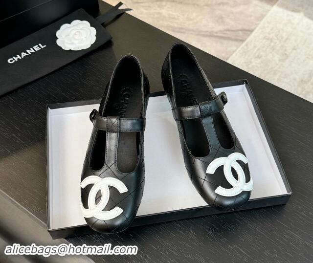 Good Quality Chanel Calfskin Mary Janes Loafers Black 1015107