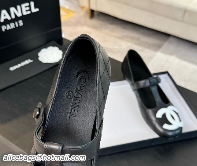 Good Quality Chanel Calfskin Mary Janes Loafers Black 1015107