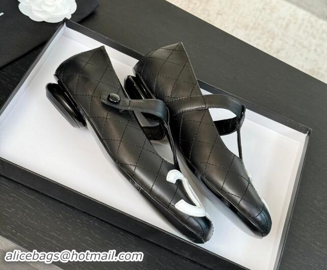 Good Quality Chanel Calfskin Mary Janes Loafers Black 1015107