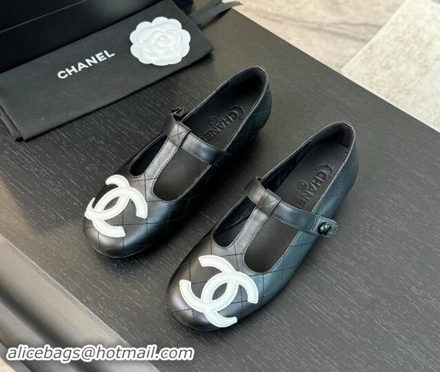 Good Quality Chanel Calfskin Mary Janes Loafers Black 1015107