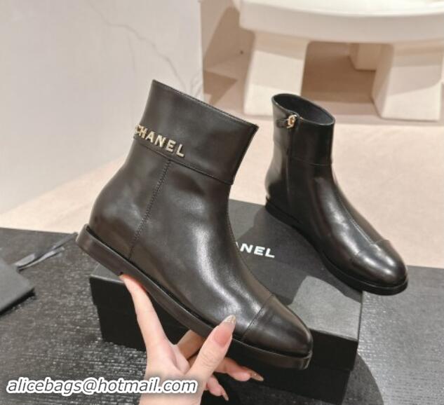 Big Discount Chanel Patchwork Calfskin Ankle Boots Black 1016053