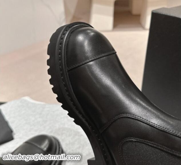 Good Product Chanel Calfskin & Elastic High Boots Black 1016076