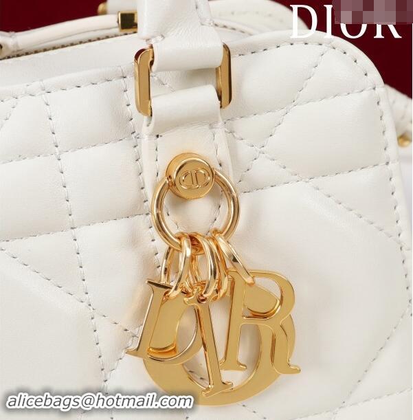 Top Quality Dior 30 Montaigne Doctor Top Handle Bag in Macrocannage Calfskin 3302 White 2024