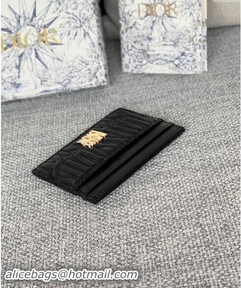 Best Price Dior Miss Dior Freesia Card Holder Wallet in Lambskin with Quilted Miss Dior Allover Motif D1085 Black 2024