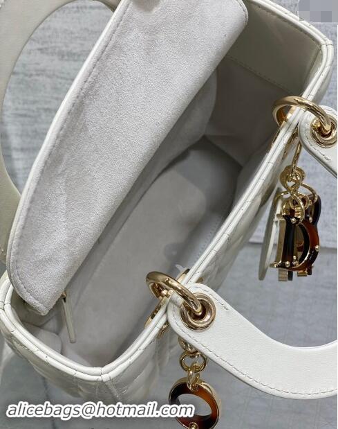 Trendy Design Dior Small Lady Dior Bag in White Cannage Lambskin with Brown Tortoiseshell-effect 1089 Link 2024